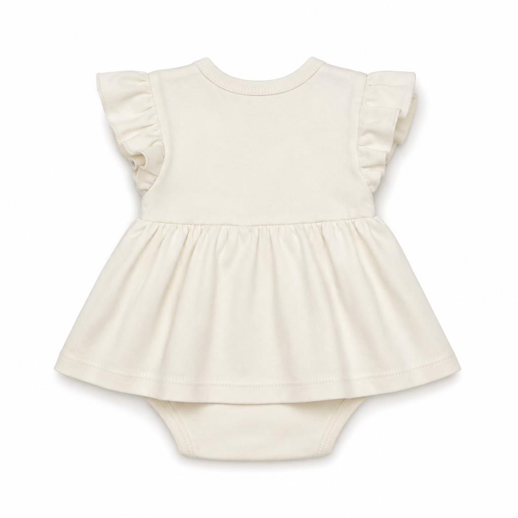 Sweet Bear Bow Baby Dress Bodysuit