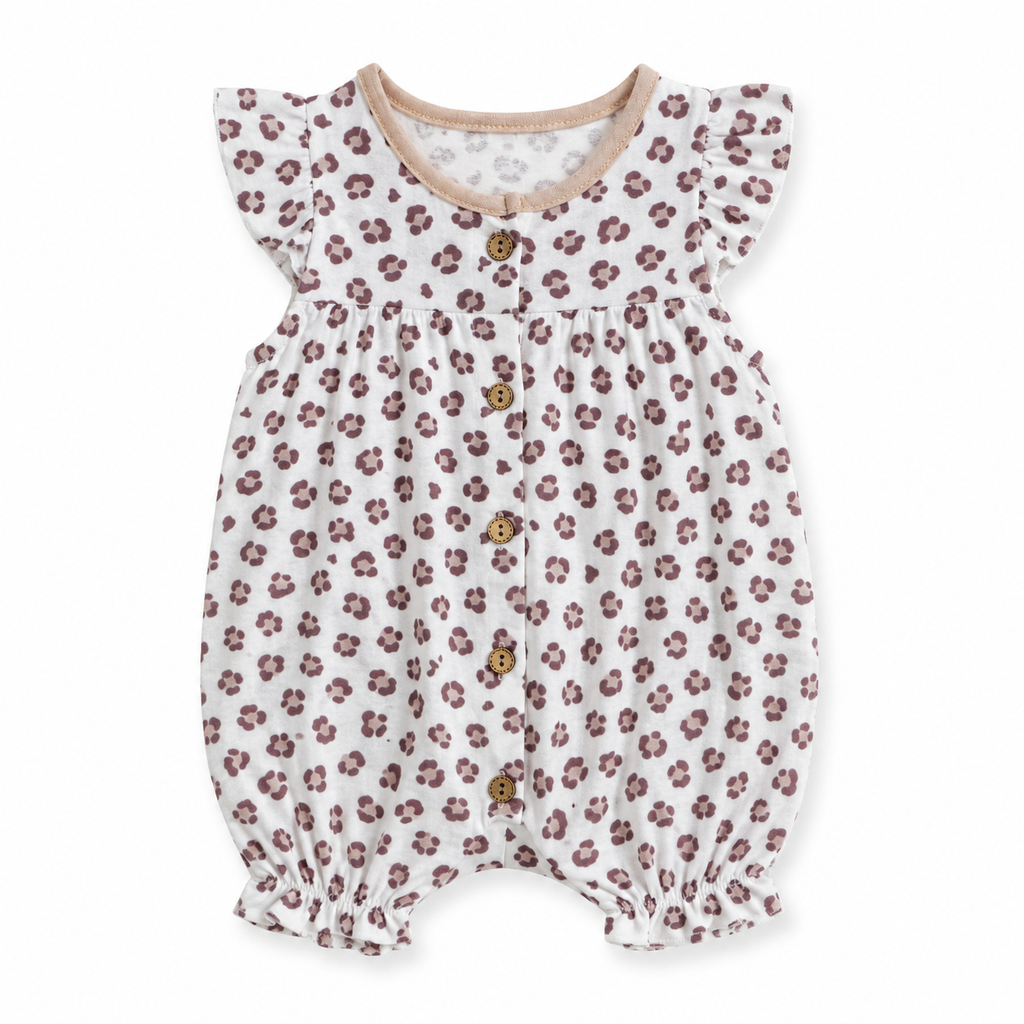 Leopard Ruffle Baby Romper