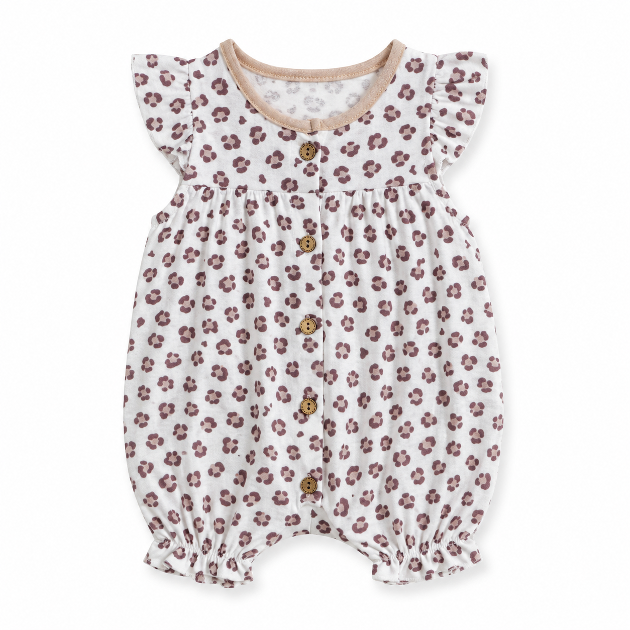 Leopard Ruffle Baby Romper