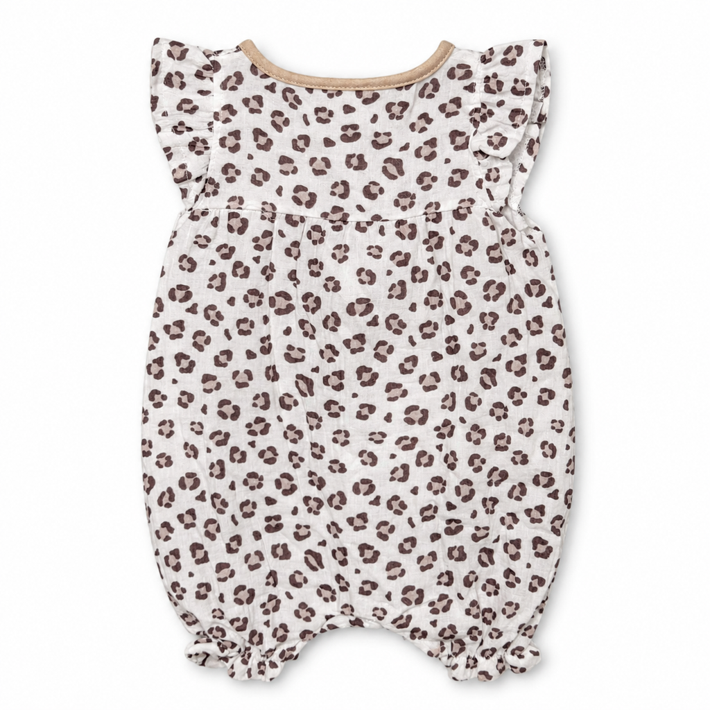 Leopard Ruffle Baby Romper