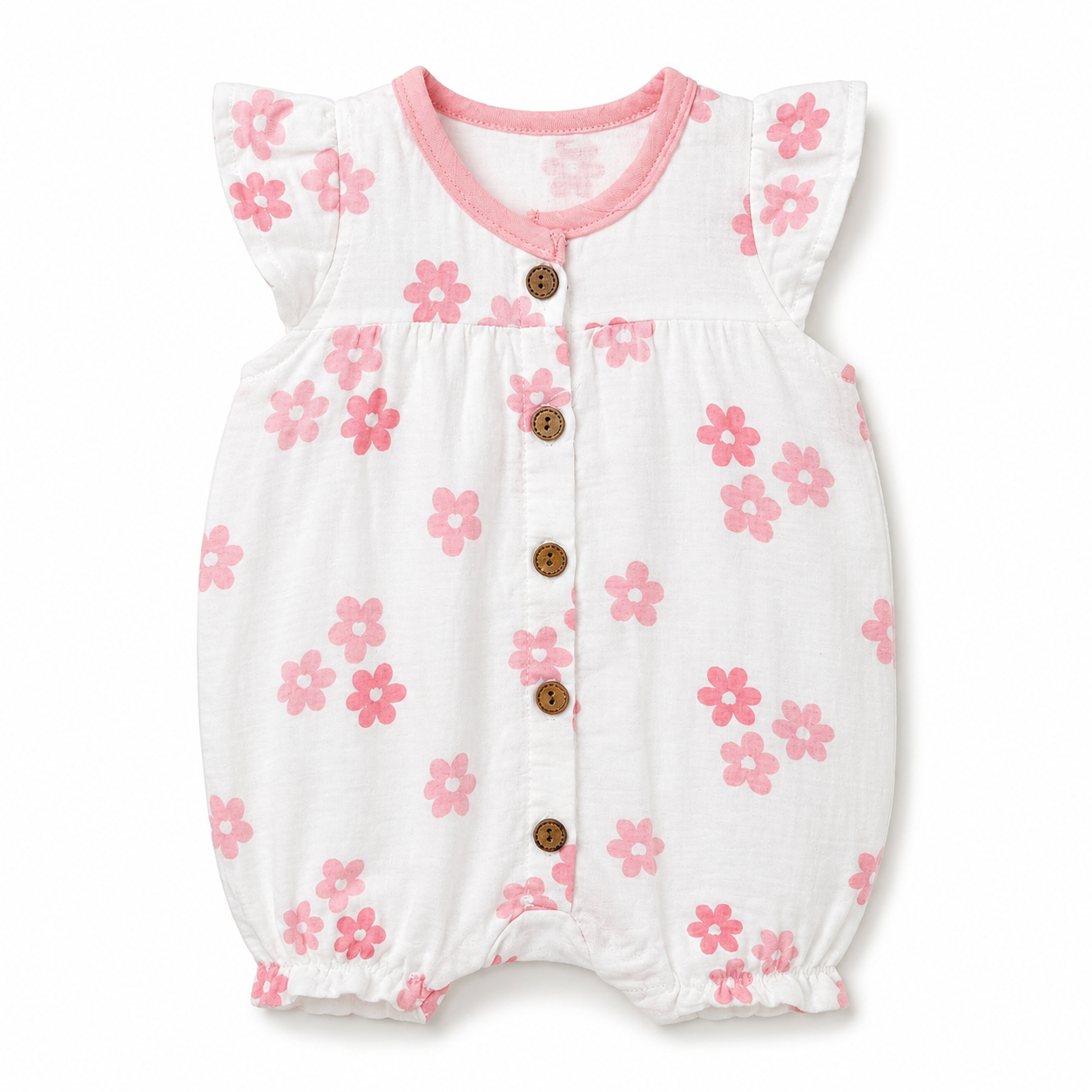 Daisy Button Baby Romper