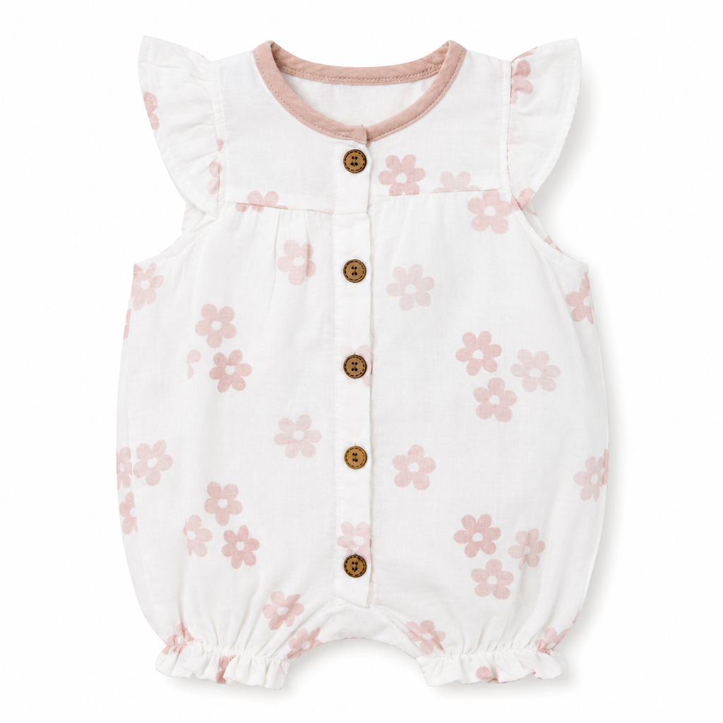 Daisy Button Baby Romper