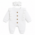 Ruffle Button Baby Romper & Headband Set