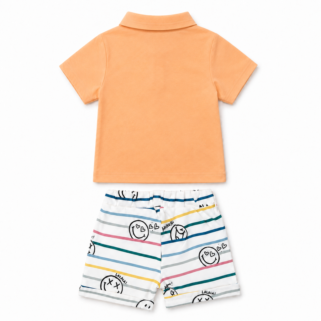 Happy Lines Baby Shorts Set