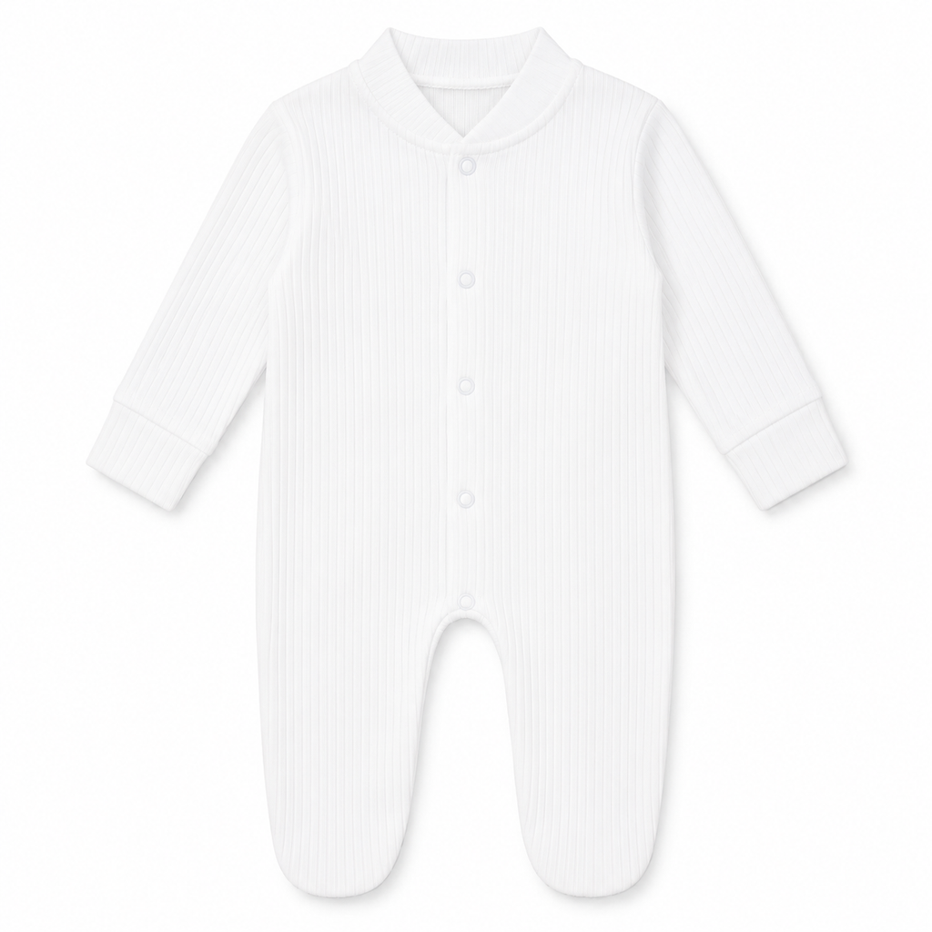 Bunny Ribbed Baby Sleepsuit & Hat Set