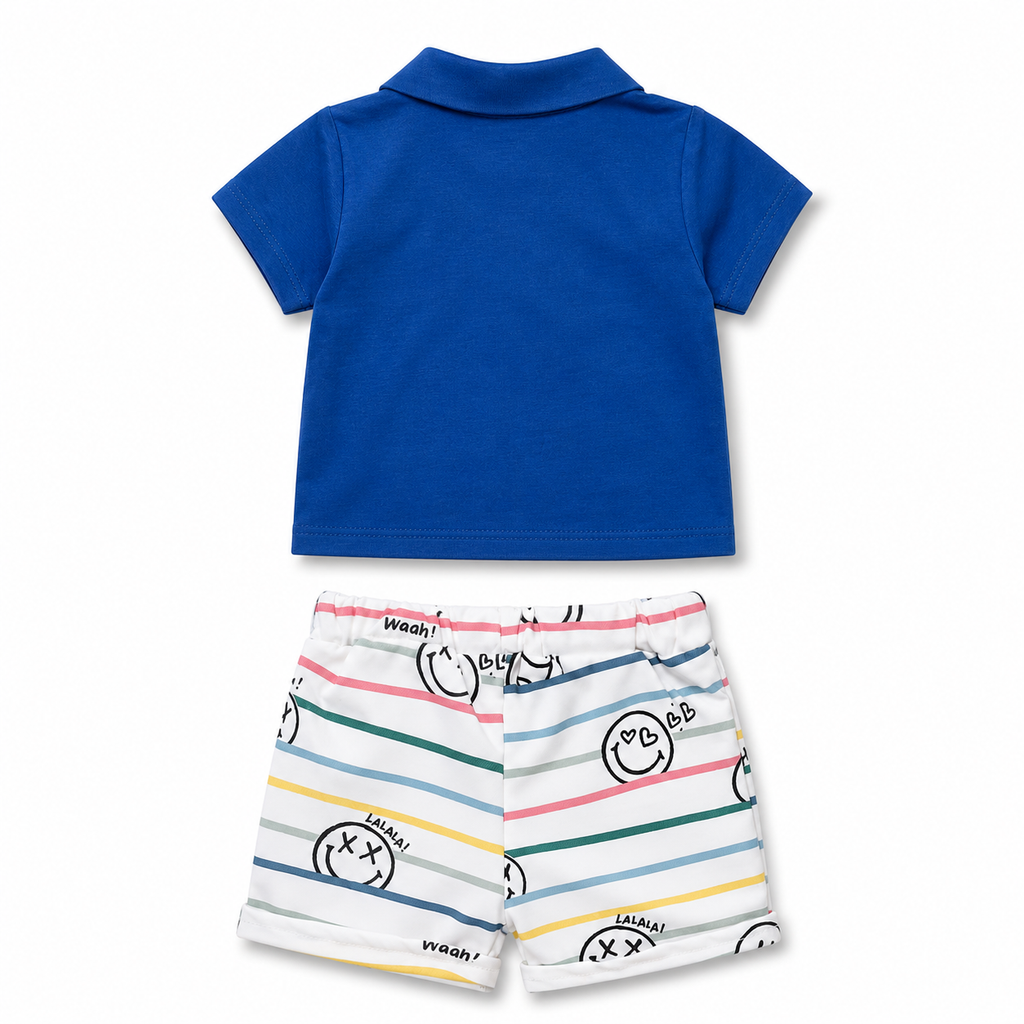 Happy Lines Baby Shorts Set