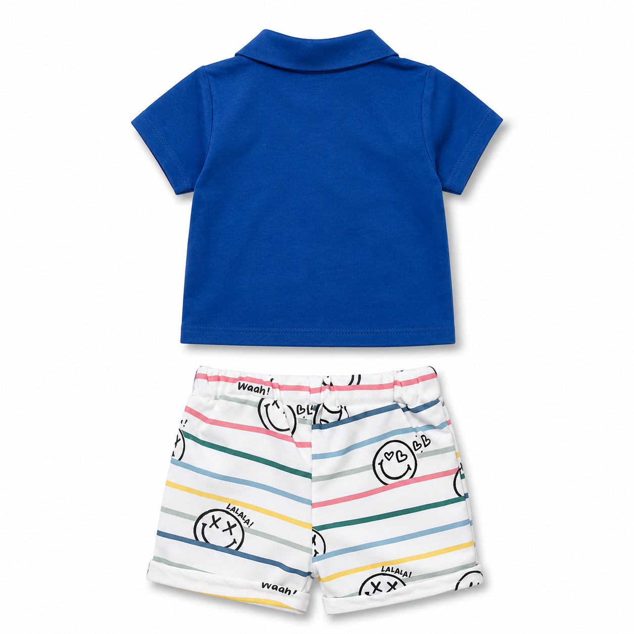 Happy Lines Baby Shorts Set