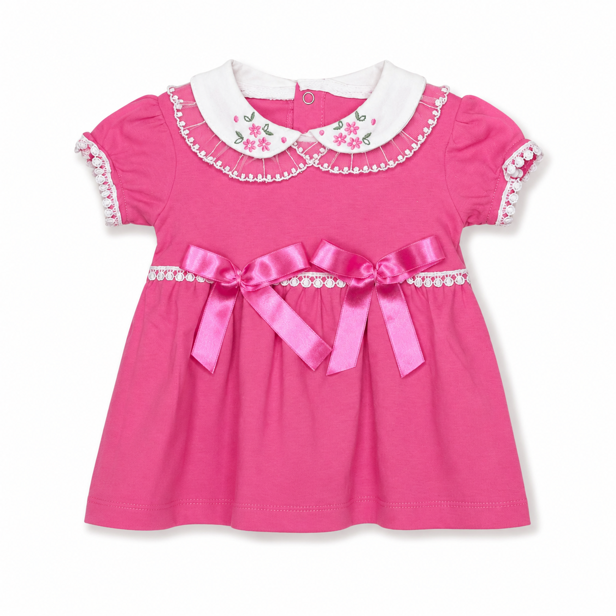 Floral Collar Bow Baby Dress