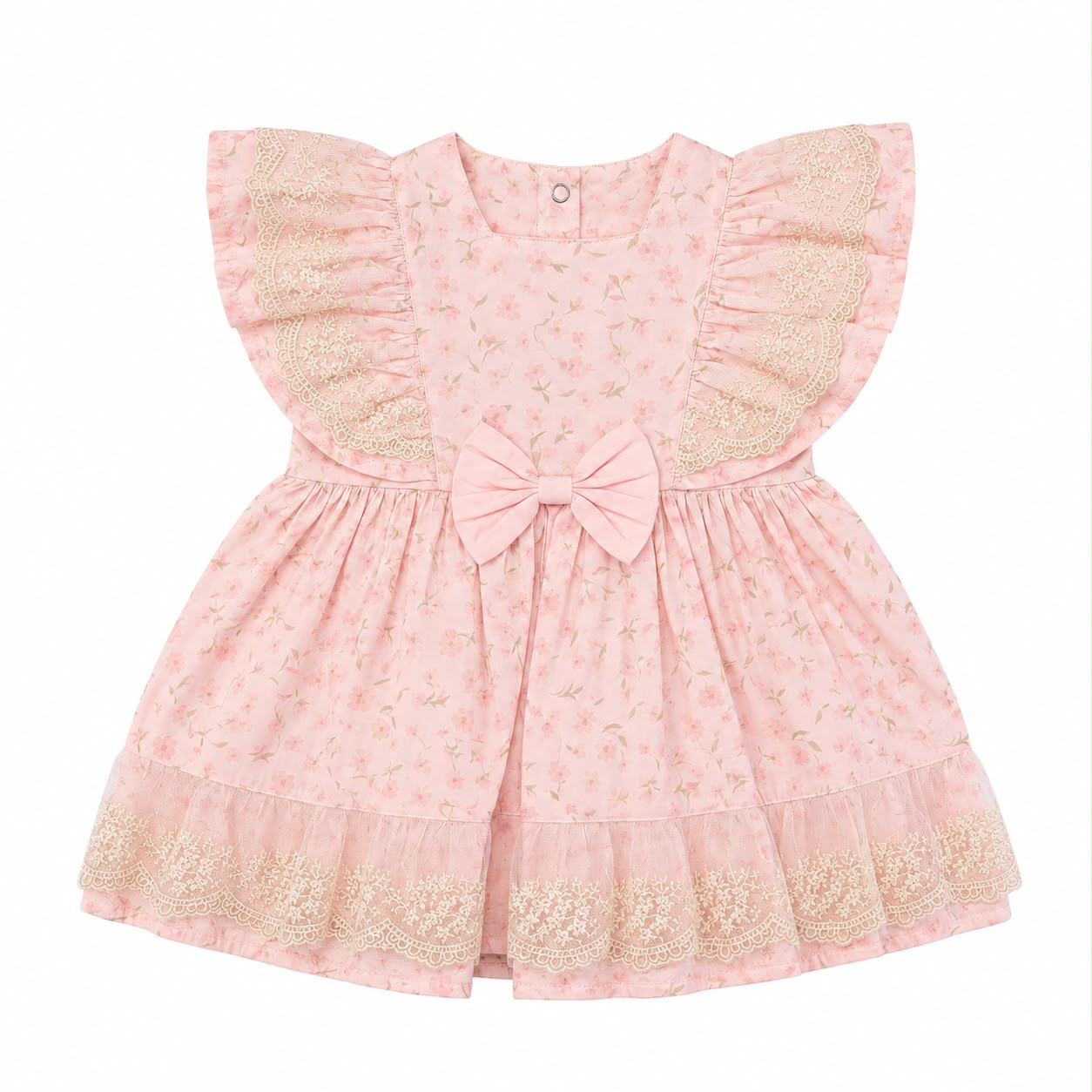 Floral Lace Bow Baby Dress
