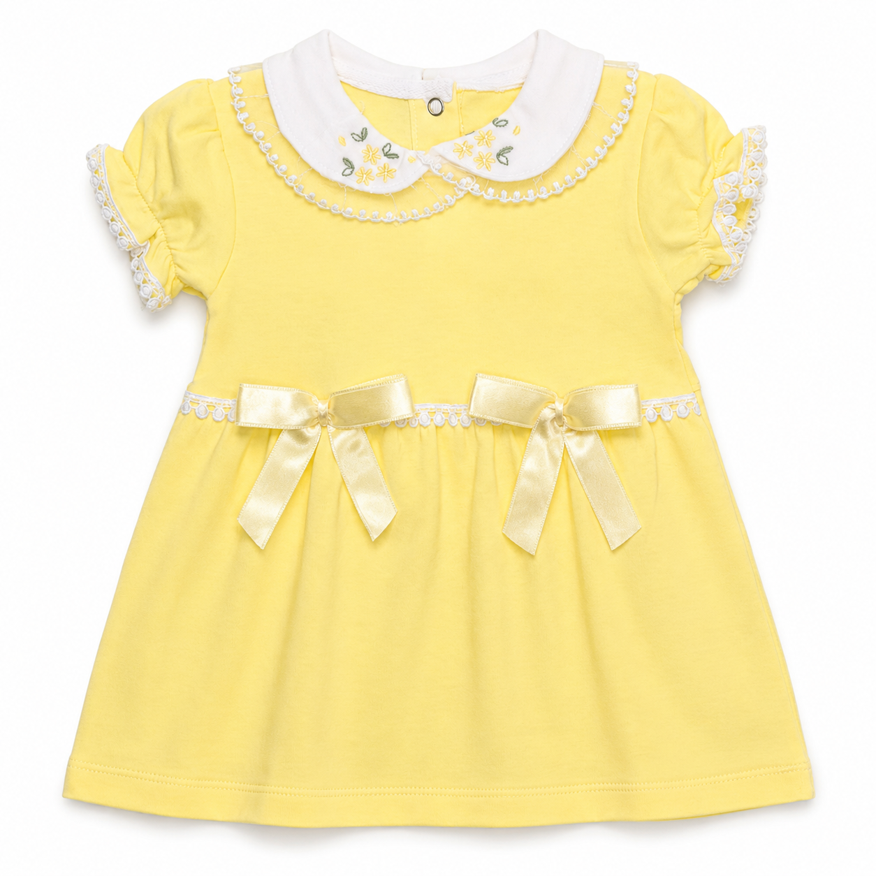 Floral Collar Bow Baby Dress