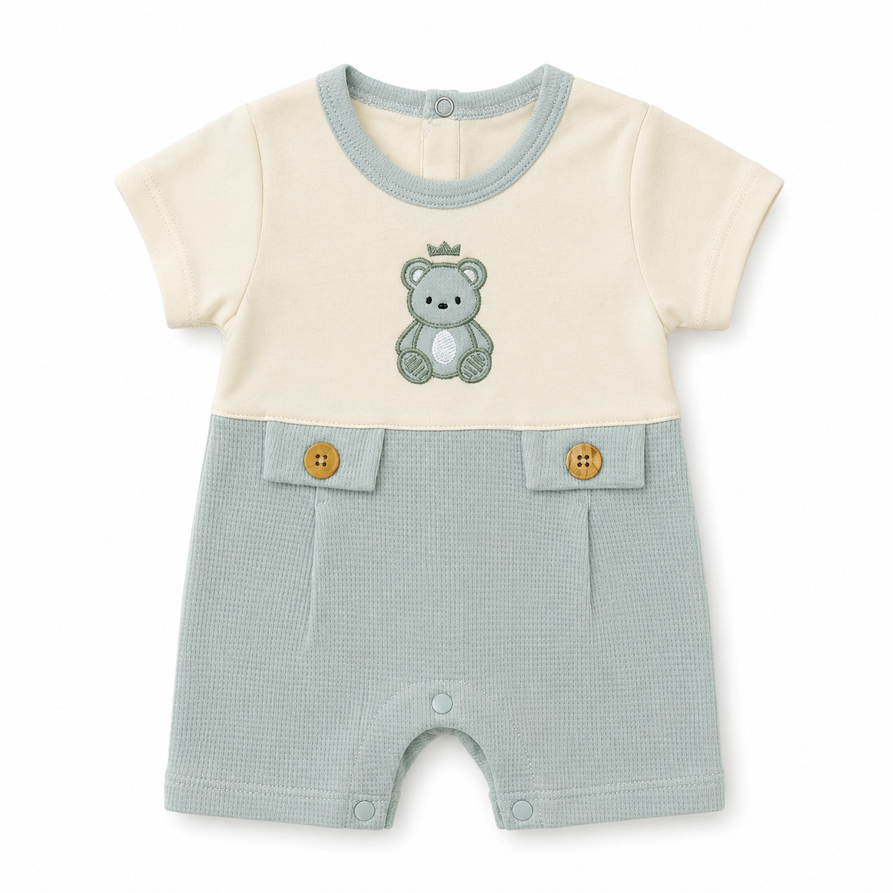 Crown Teddy Baby Romper