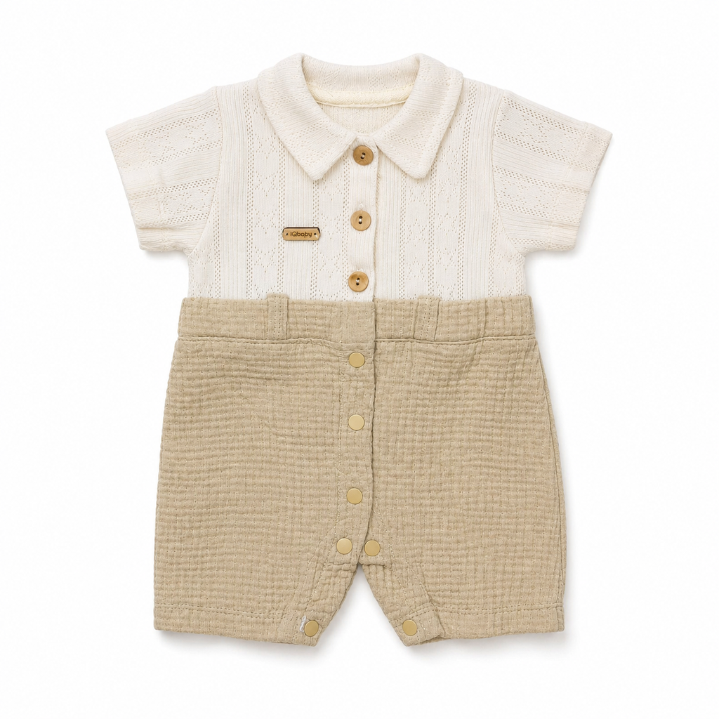Classic Knit Collar Baby Romper
