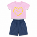 Flower Heart Baby Shorts Set