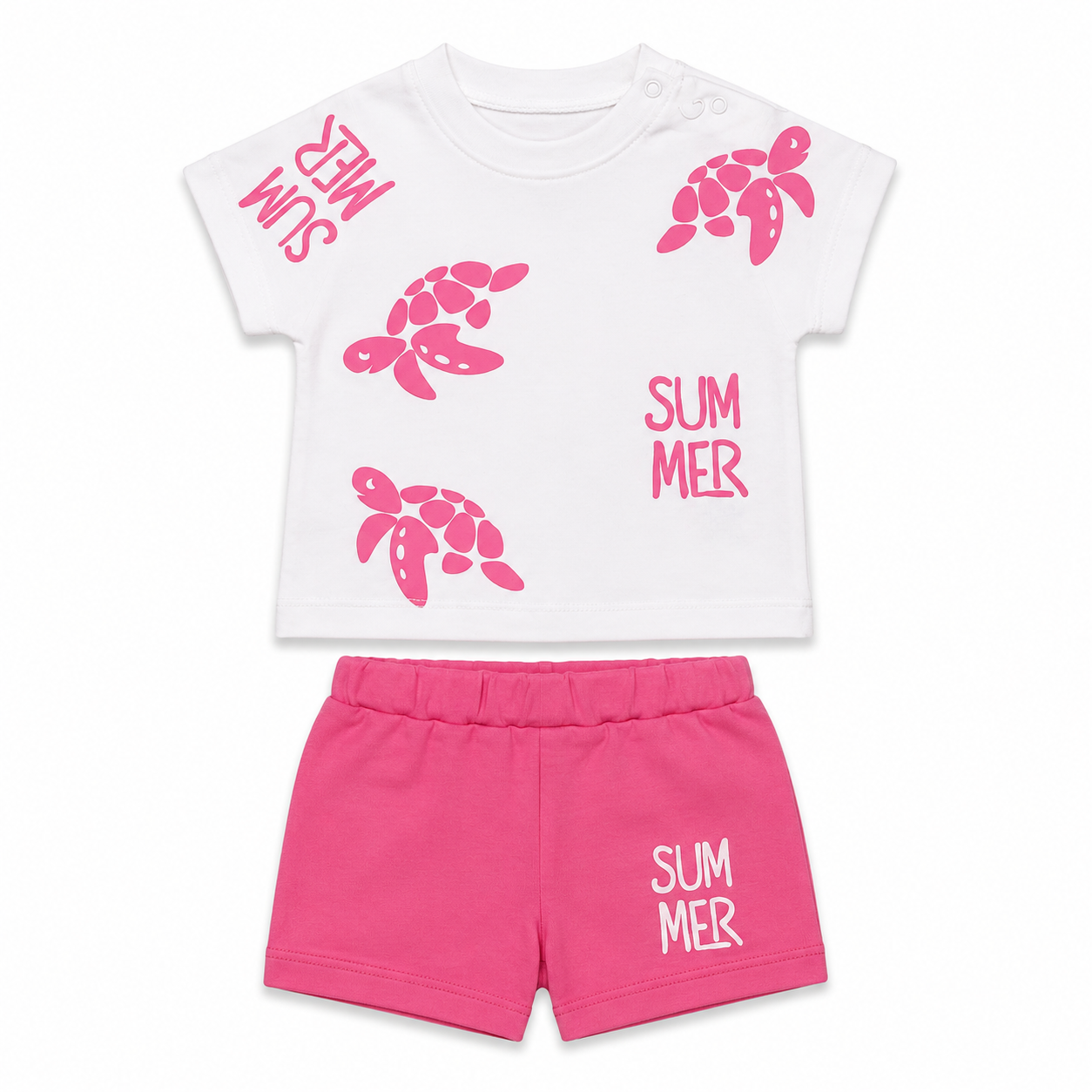 Summer Turtle Baby Shorts Set