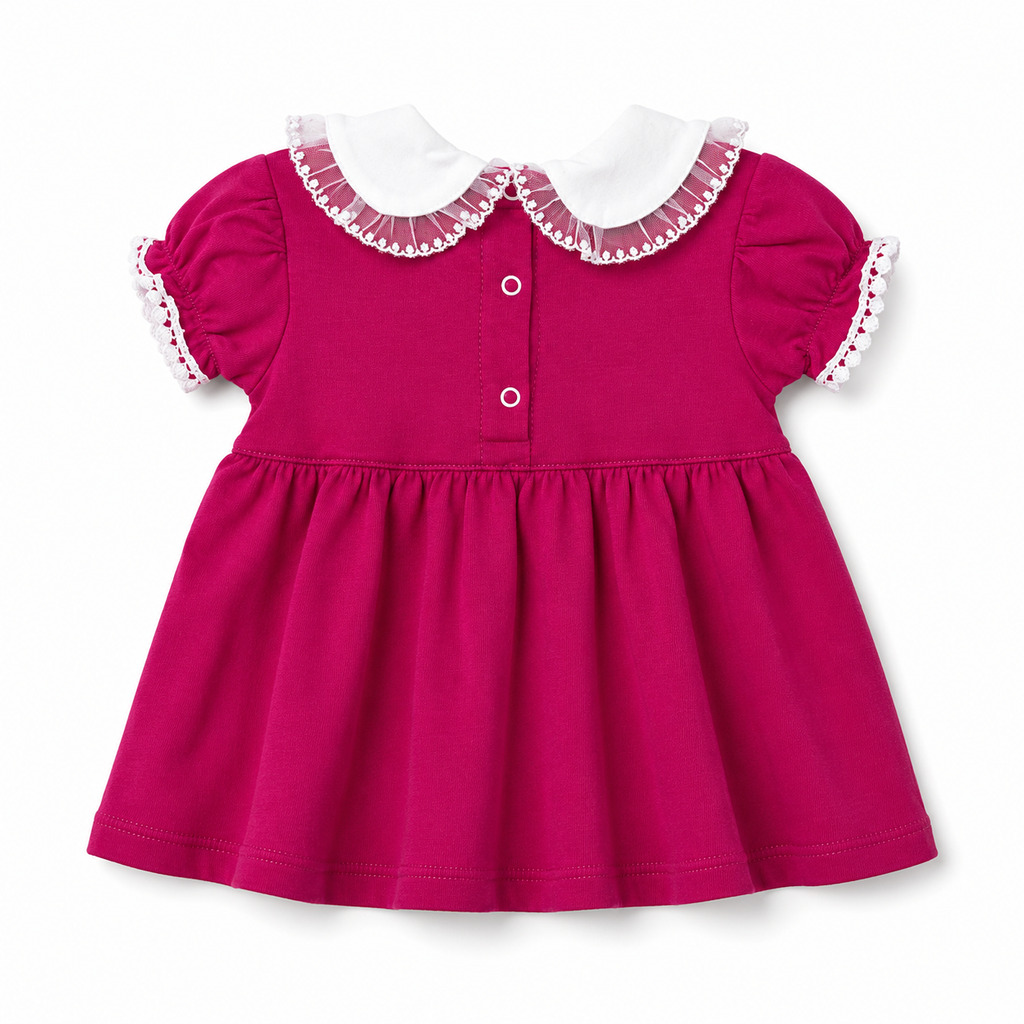 Floral Collar Bow Baby Dress