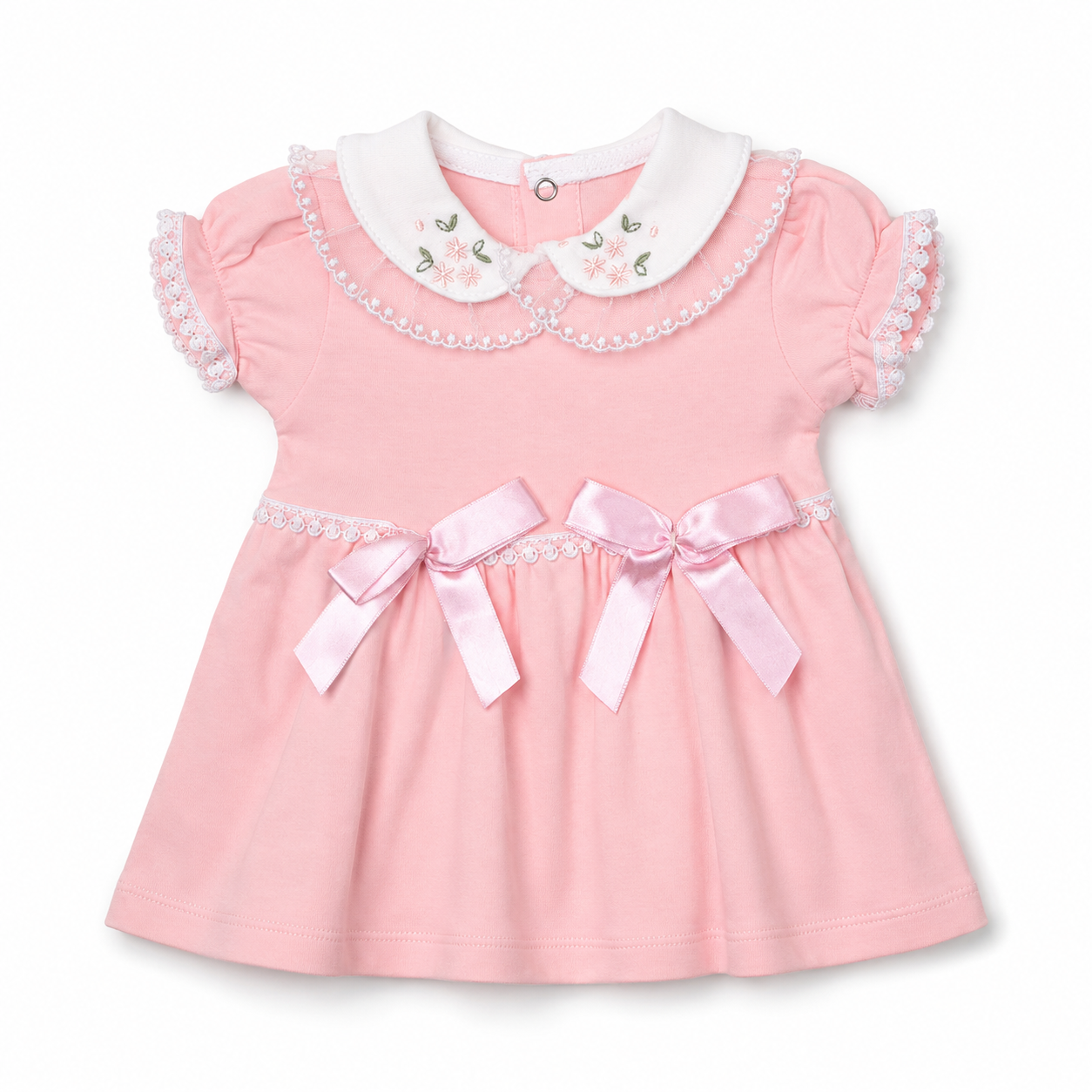 Floral Collar Bow Baby Dress