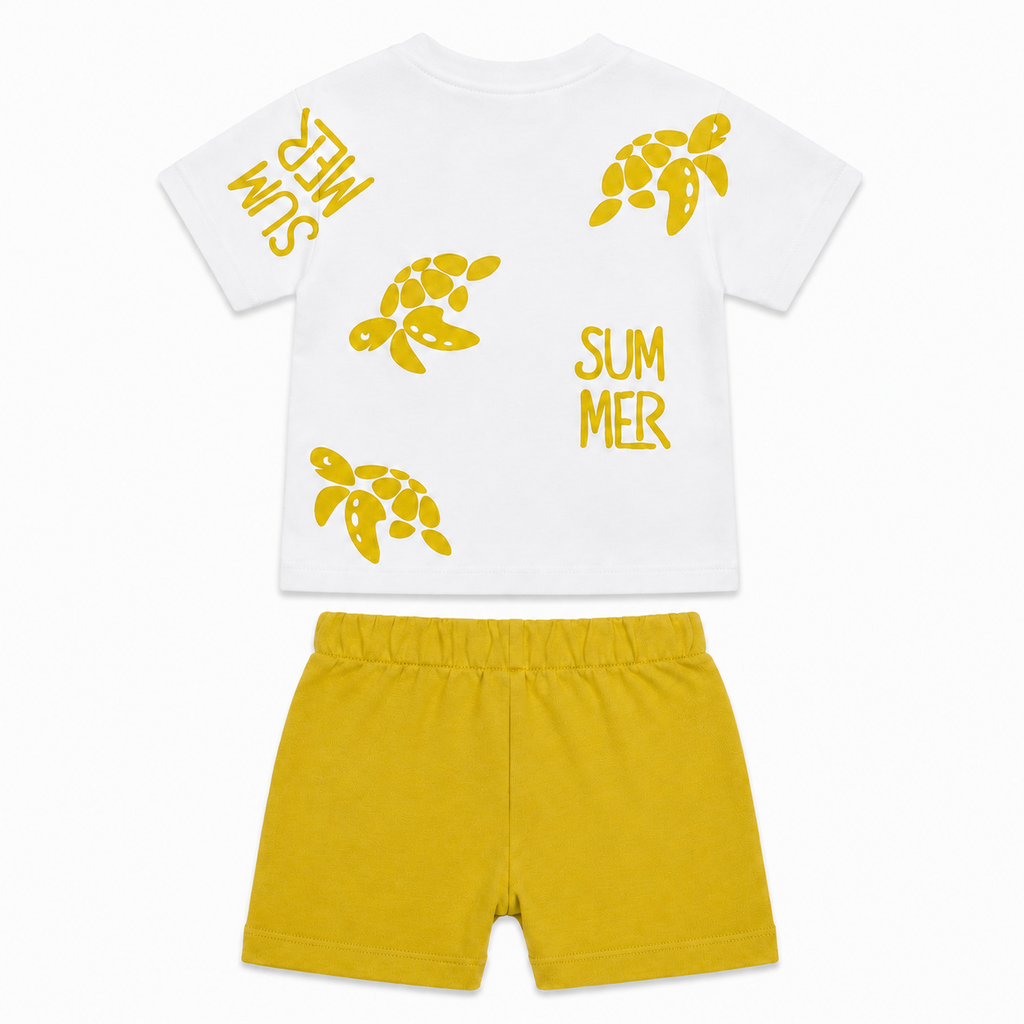Summer Turtle Baby Shorts Set
