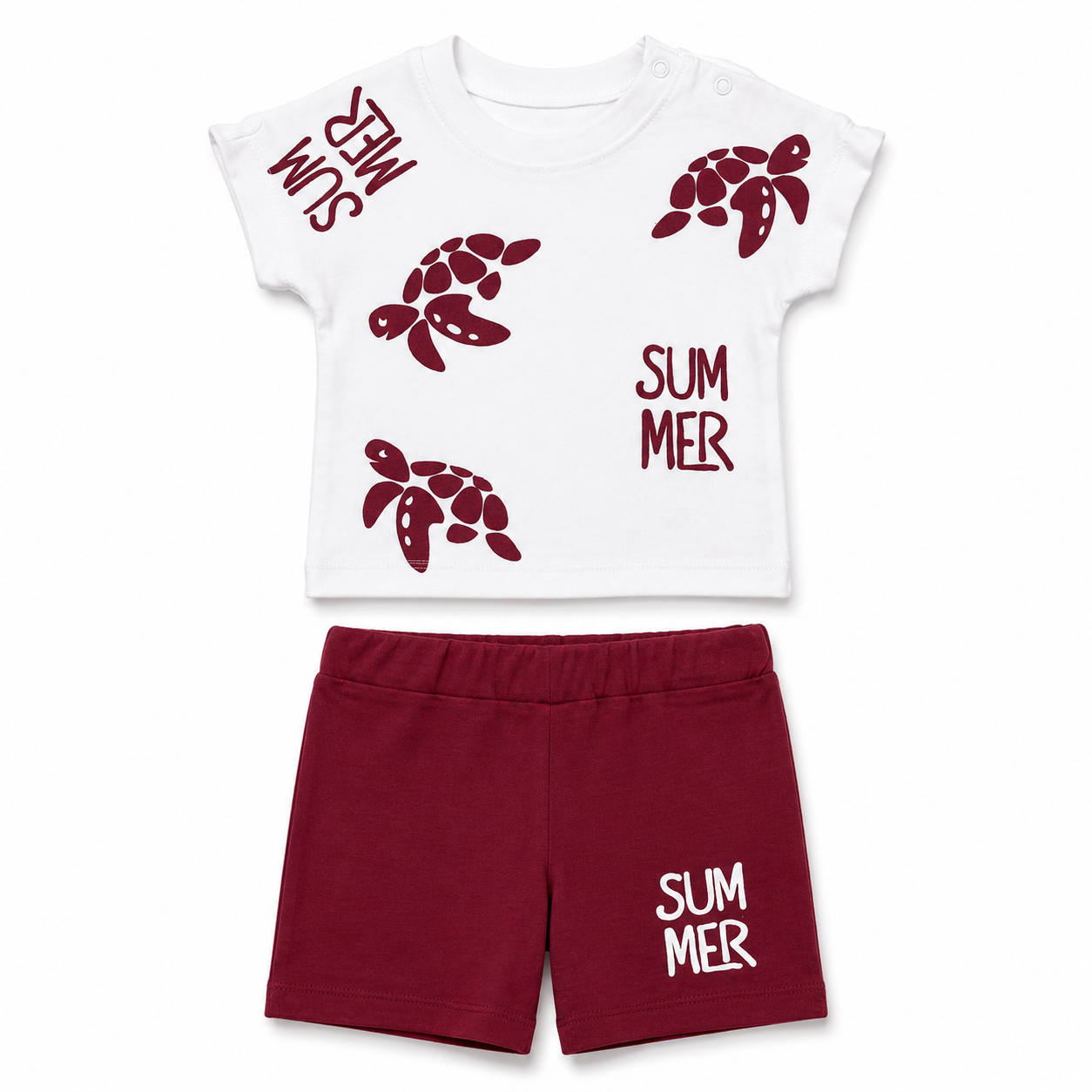 Summer Turtle Baby Shorts Set