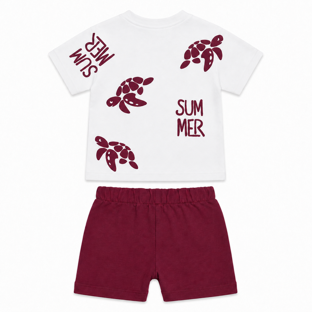 Summer Turtle Baby Shorts Set