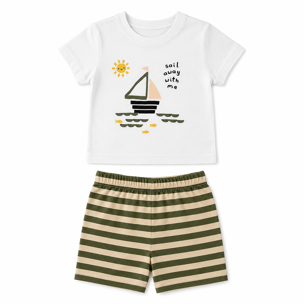 Sail Away Baby Shorts Set