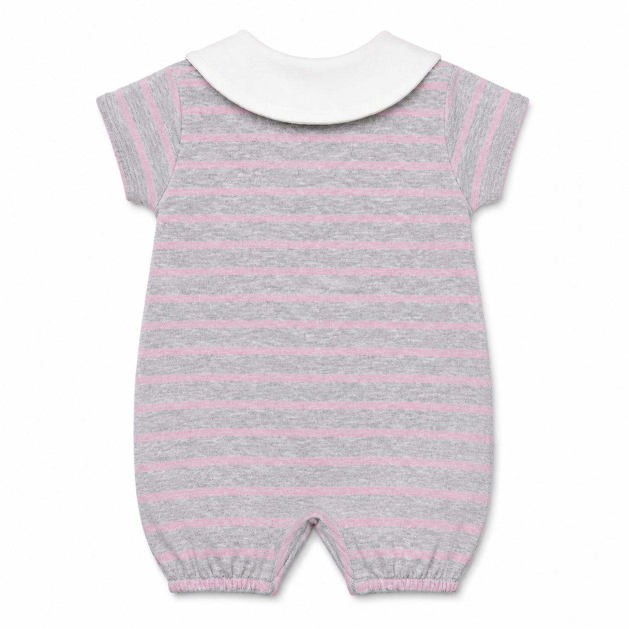 Floral Collar Striped Baby Romper