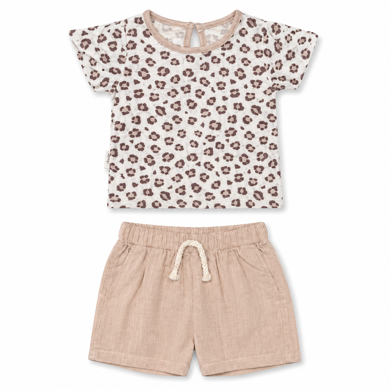 Leopard Charm Baby Shorts Set