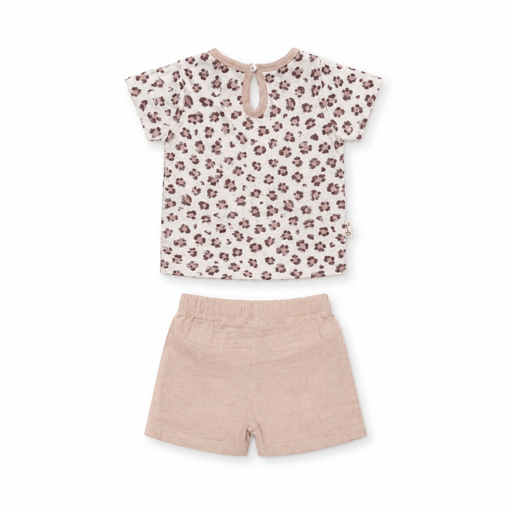 Leopard Charm Baby Shorts Set