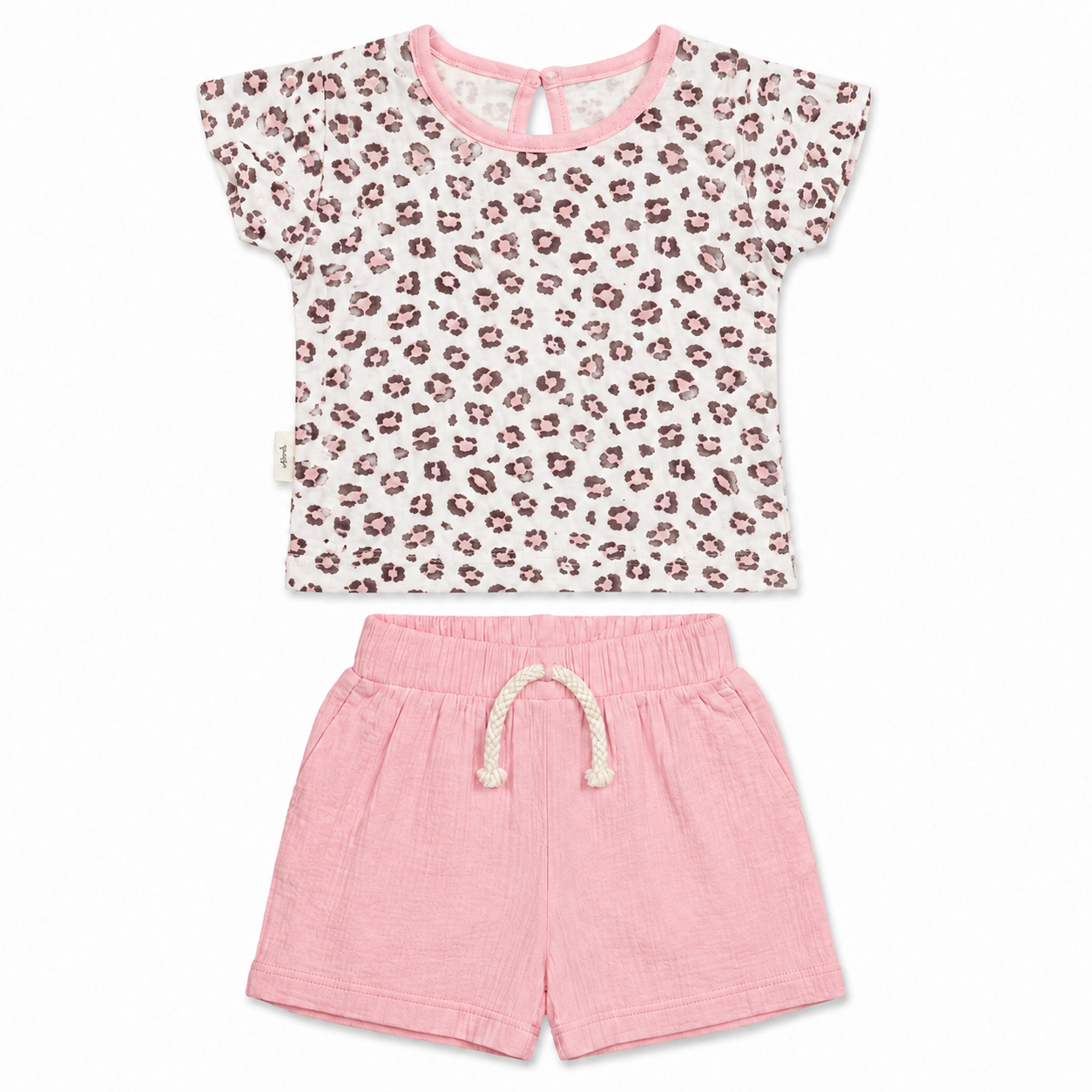 Leopard Charm Baby Shorts Set