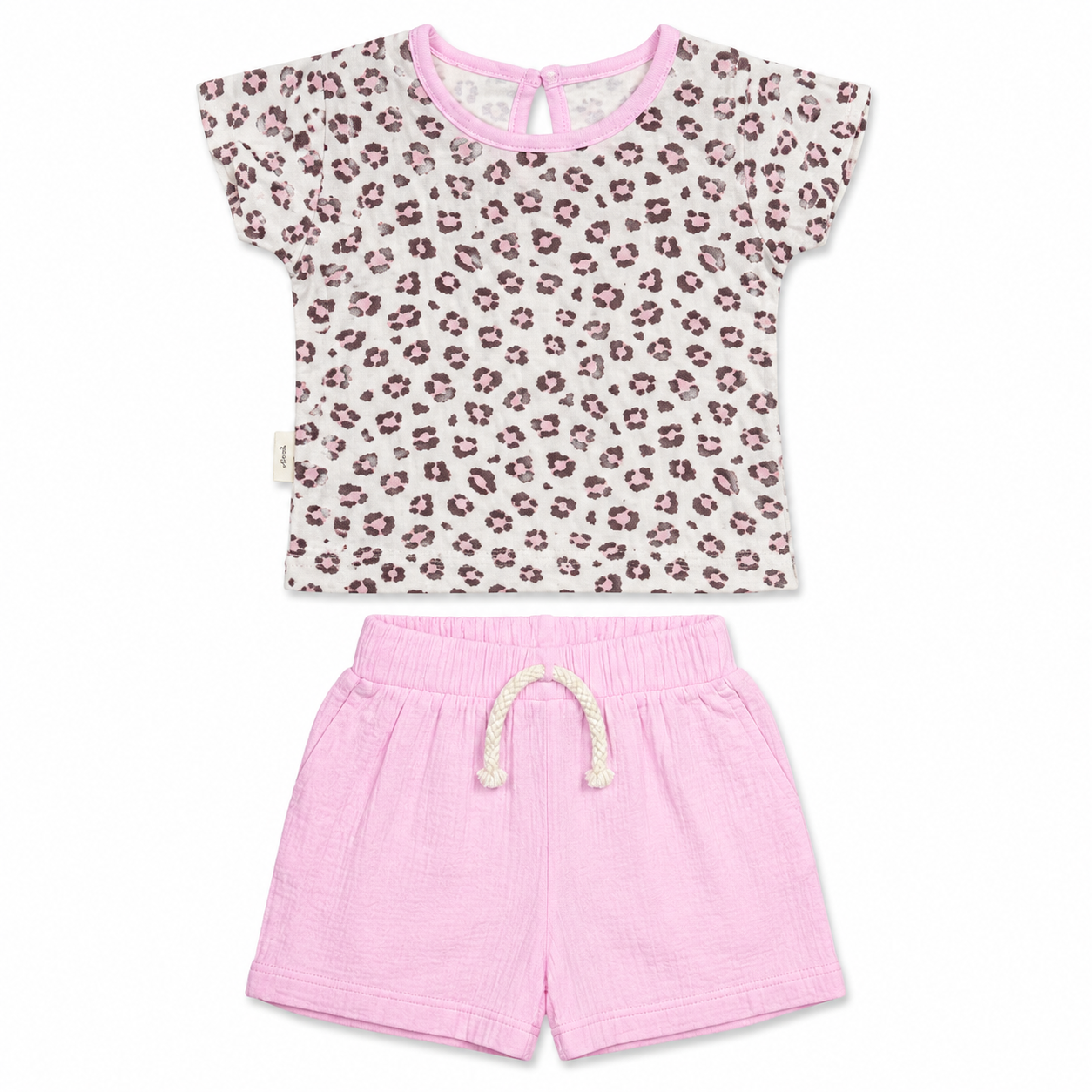 Leopard Charm Baby Shorts Set