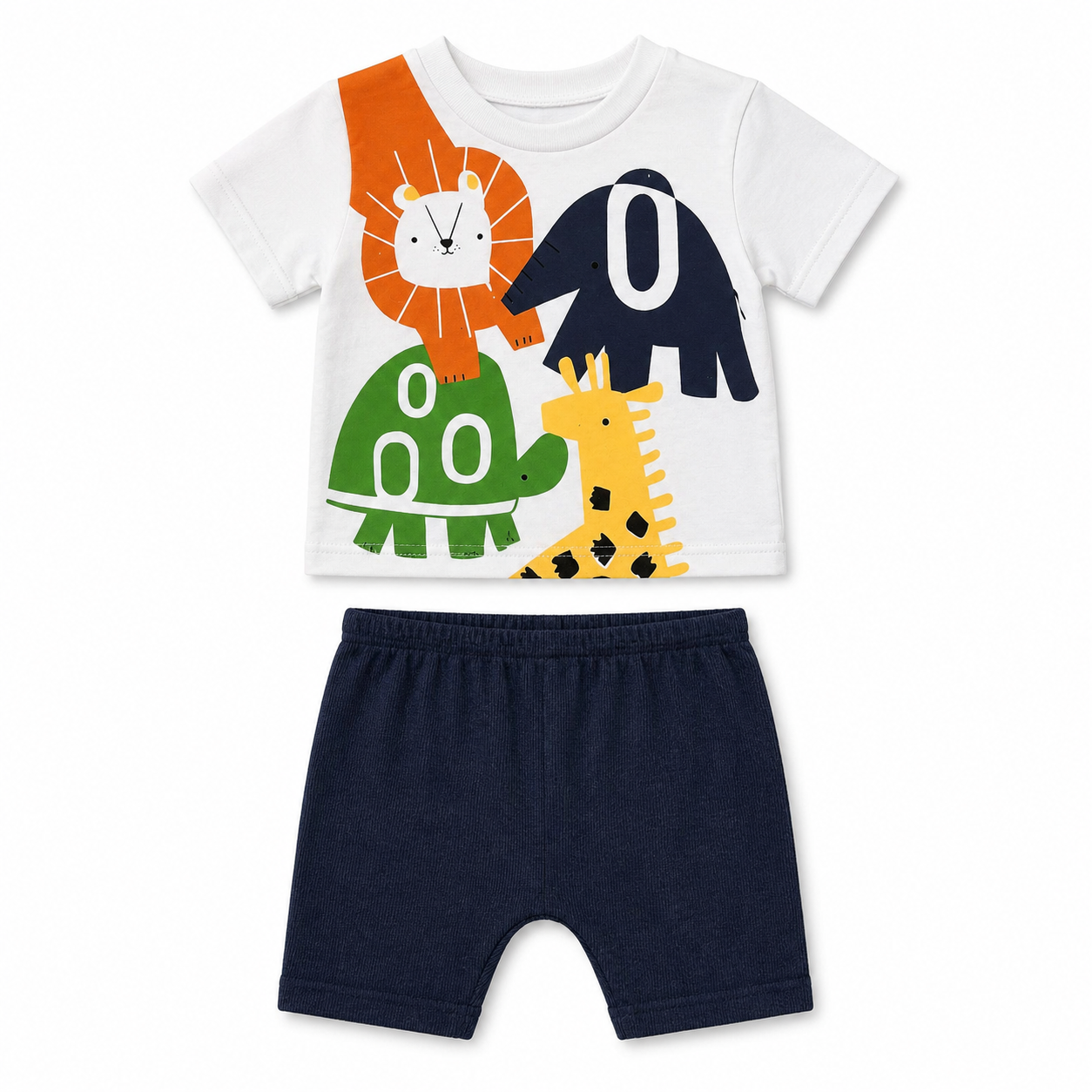 Safari Friends Baby Shorts Set