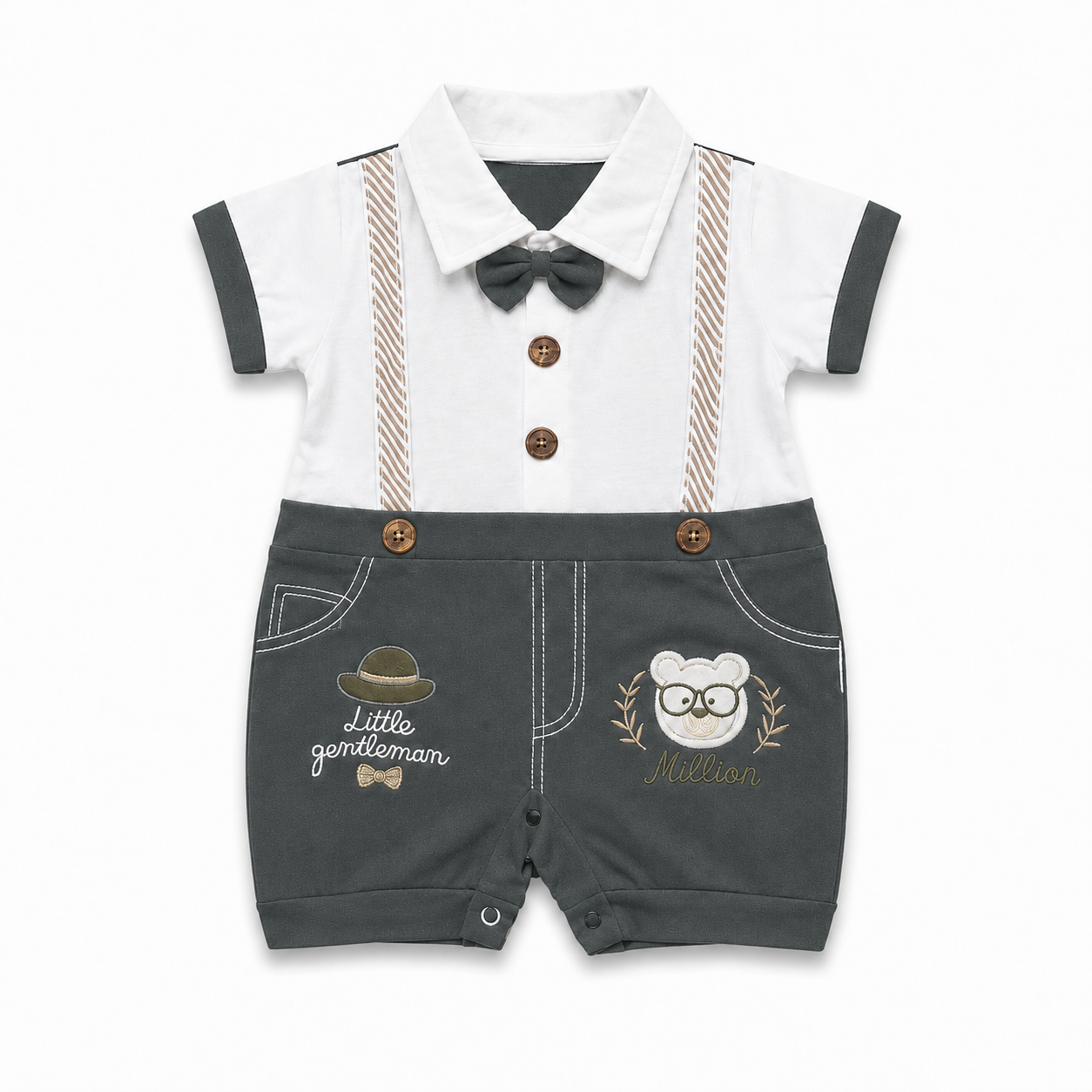 Little Gentleman Bow Romper