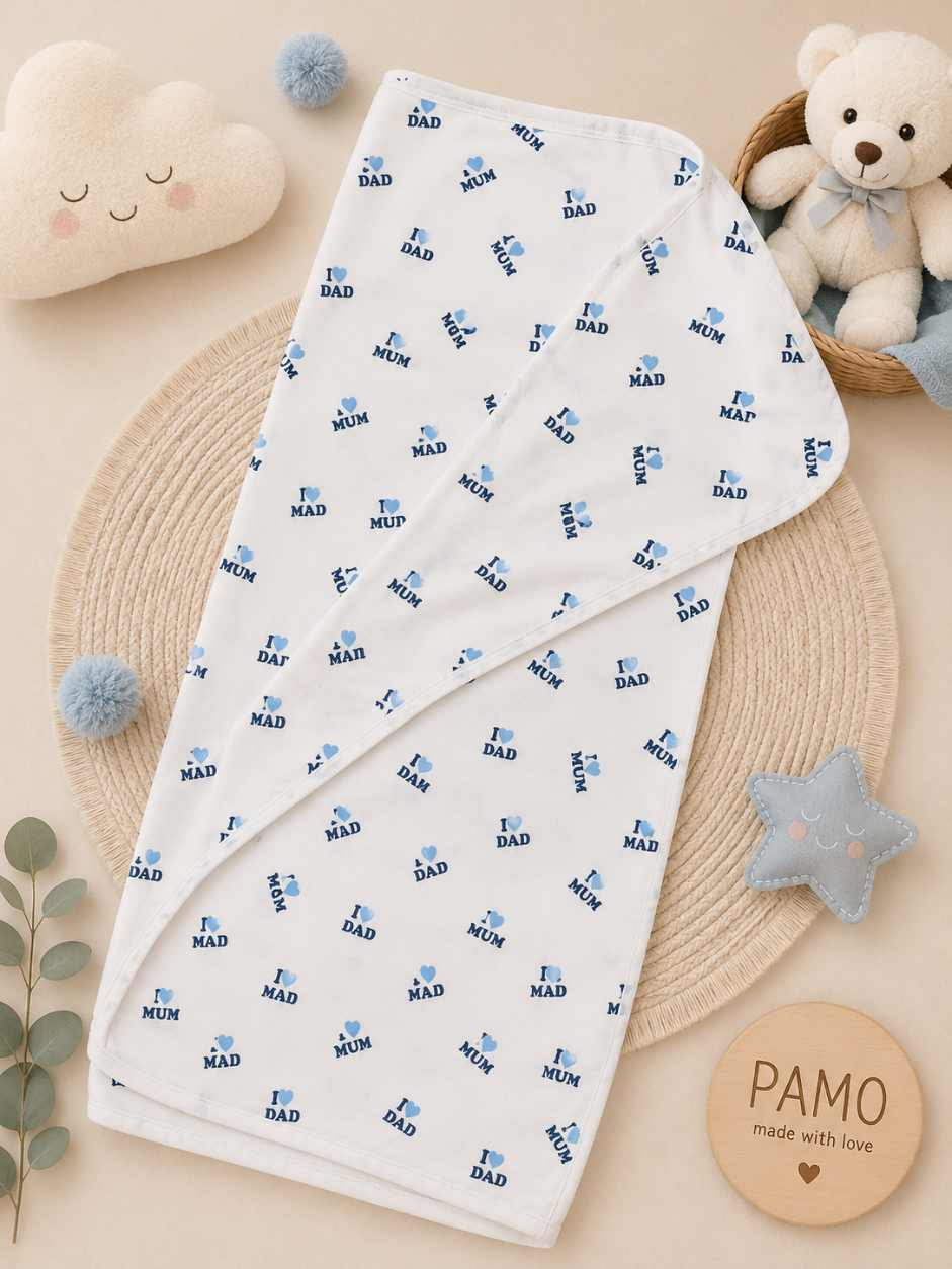 I Love Mum & Dad Baby Swaddle