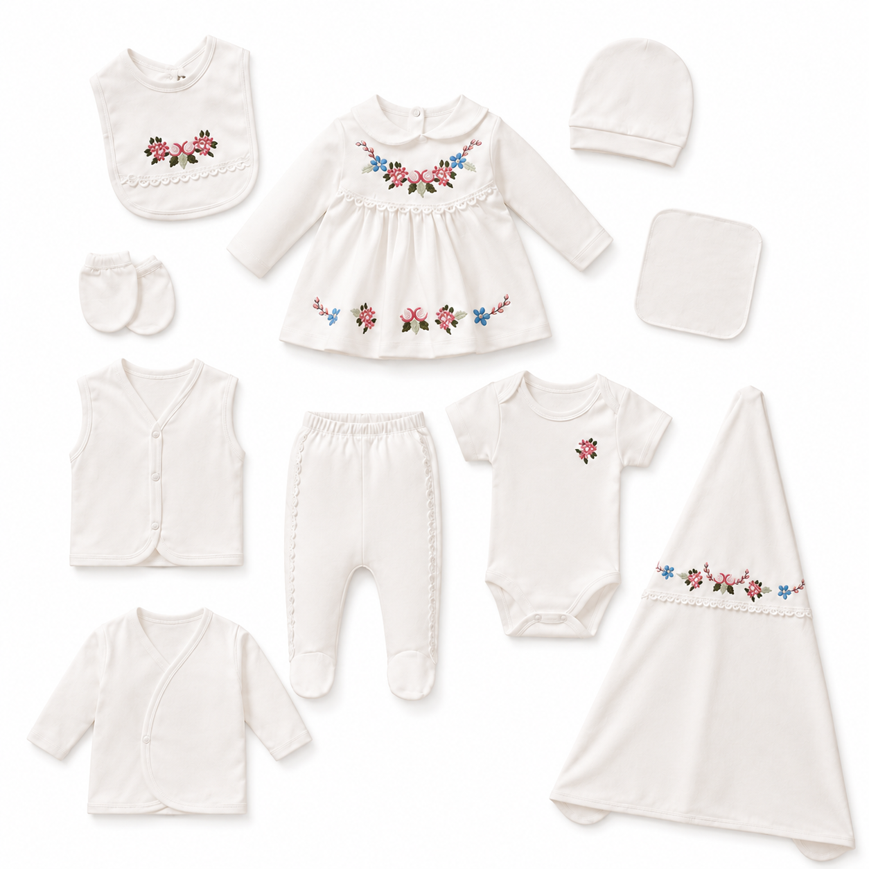 Floral Grace 10-Piece Newborn Hospital Set