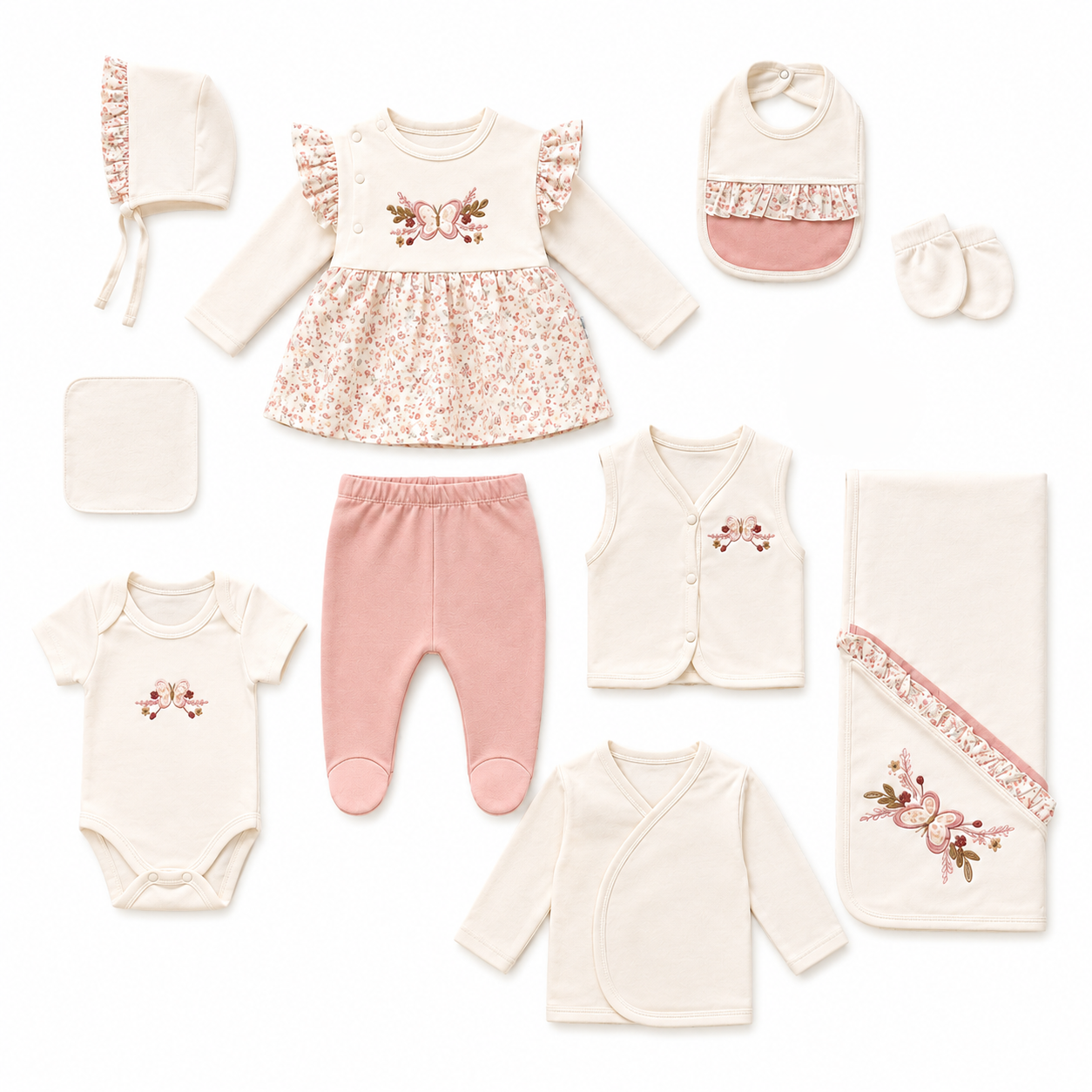 Butterfly Bloom 10-Piece Newborn Hospital Set